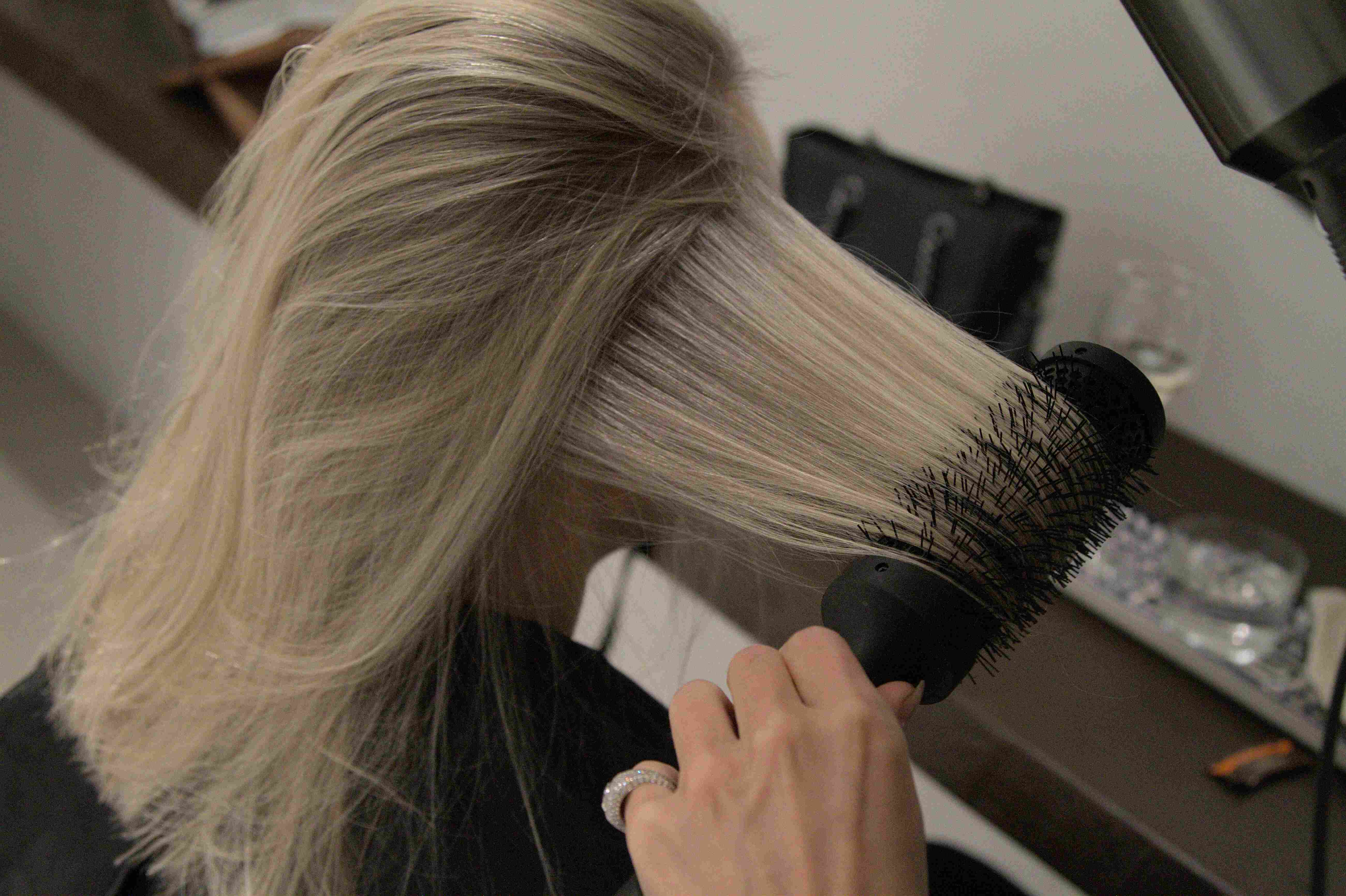 hair getting brushed
